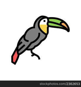 toucan exotic bird color icon vector. toucan exotic bird sign. isolated symbol illustration. toucan exotic bird color icon vector illustration