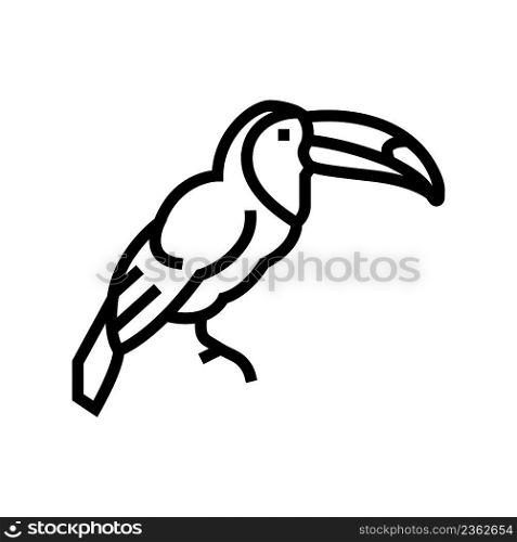 toucan exotic bird line icon vector. toucan exotic bird sign. isolated contour symbol black illustration. toucan exotic bird line icon vector illustration