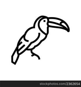 toucan exotic bird line icon vector. toucan exotic bird sign. isolated contour symbol black illustration. toucan exotic bird line icon vector illustration
