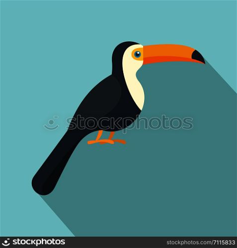 Toucan icon. Flat illustration of toucan vector icon for web design. Toucan icon, flat style