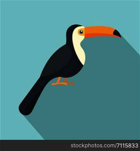 Toucan icon. Flat illustration of toucan vector icon for web design. Toucan icon, flat style