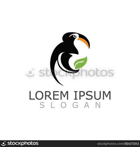 Toucan simple logo design image bird vector illustration 