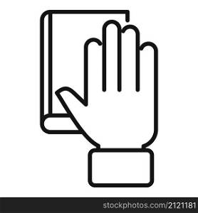 Touch book icon outline vector. Online appointment. Open dictionary. Touch book icon outline vector. Online appointment
