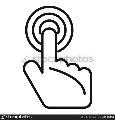 Touch button icon outline vector. Computer interface. Error user. Touch button icon outline vector. Computer interface