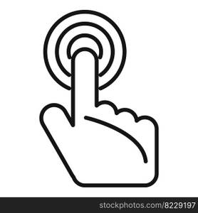 Touch button icon outline vector. Computer interface. Error user. Touch button icon outline vector. Computer interface