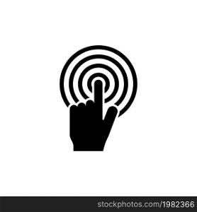 Touch, Finger Tap. Flat Vector Icon. Simple black symbol on white background. Touch, Finger Tap Flat Vector Icon