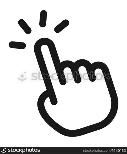 Touch icon. Hand symbol. Finger touching screen isolated on white background. Touch icon. Hand symbol. Finger touching screen
