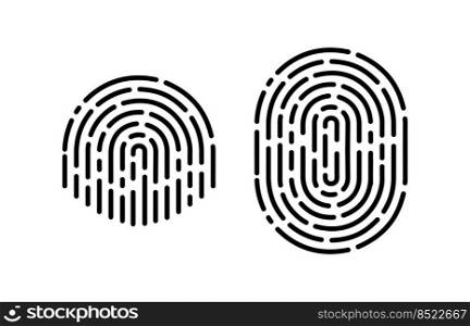 Touch ID - vector illustration. Smartphone with fingerprint isolated on a white background. Touch ID - vector illustration. Fingerprint isolated on a white background.