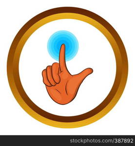 Touch screen vector icon in golden circle, cartoon style isolated on white background. Touch screen vector icon