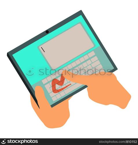 Touch tablet icon. Isometric illustration of touch tablet icon for web. Touch tablet icon, isometric 3d style