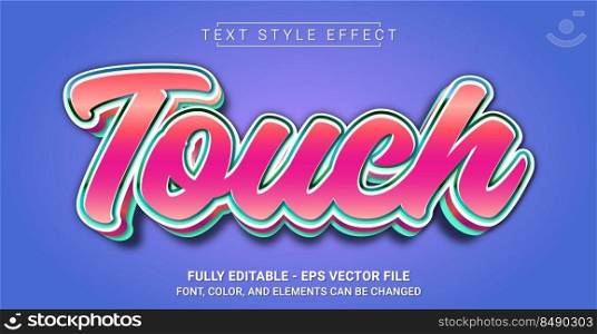 Touch Text Style Effect. Editable Graphic Text Template.