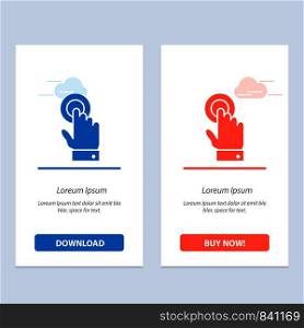 Touch, Touchscreen, Interface, Technology Blue and Red Download and Buy Now web Widget Card Template