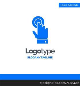 Touch, Touchscreen, Interface, Technology Blue Business Logo Template