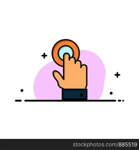 Touch, Touchscreen, Interface, Technology Business Flat Line Filled Icon Vector Banner Template