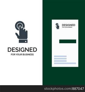Touch, Touchscreen, Interface, Technology Grey Logo Design and Business Card Template