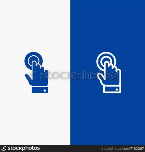 Touch, Touchscreen, Interface, Technology Line and Glyph Solid icon Blue banner