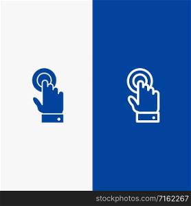 Touch, Touchscreen, Interface, Technology Line and Glyph Solid icon Blue banner