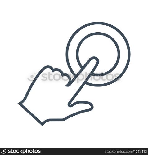 Touch vector icon. Black illustration isolated on white background.