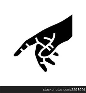 touch with finger glyph icon vector. touch with finger sign. isolated contour symbol black illustration. touch with finger glyph icon vector illustration