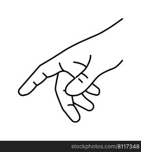 touch with finger line icon vector. touch with finger sign. isolated contour symbol black illustration. touch with finger line icon vector illustration