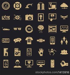 Touching icons set. Simple style of 36 touching vector icons for web for any design. Touching icons set, simple style