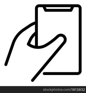 Touchscreen mobile icon outline vector. Hand phone. Smartphone screen. Touchscreen mobile icon outline vector. Hand phone