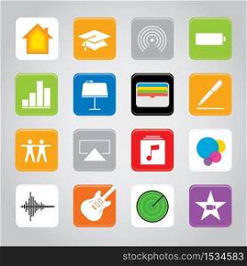 Touchscreen smart phone mobile application button icon Vector illustration
