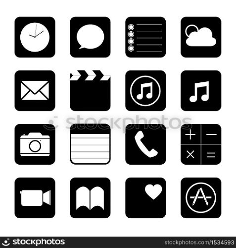Touchscreen smart phone mobile application button icon Vector illustration