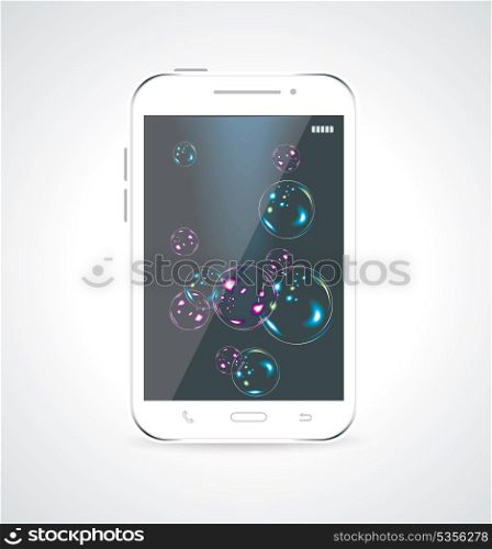 Touchscreen smartphone isolated on white background