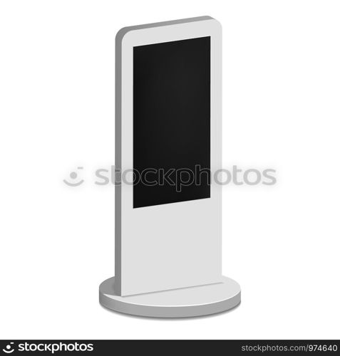 Touchscreen terminal mockup. Realistic illustration of touchscreen terminal vector mockup for web. Touchscreen terminal mockup, realistic style