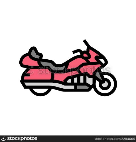 touring motorcycle color icon vector. touring motorcycle sign. isolated symbol illustration. touring motorcycle color icon vector illustration