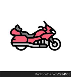 touring motorcycle color icon vector. touring motorcycle sign. isolated symbol illustration. touring motorcycle color icon vector illustration