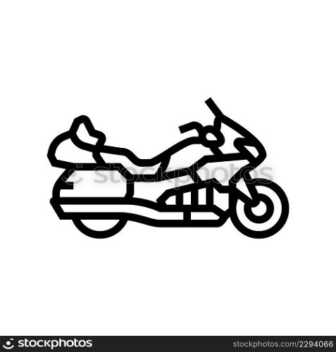 touring motorcycle line icon vector. touring motorcycle sign. isolated contour symbol black illustration. touring motorcycle line icon vector illustration