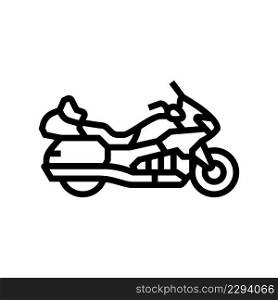 touring motorcycle line icon vector. touring motorcycle sign. isolated contour symbol black illustration. touring motorcycle line icon vector illustration