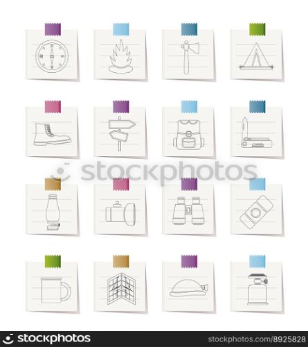 Tourism and holiday icons vector image