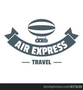 Tourism dirigible logo. Simple illustration of tourism dirigible vector logo for web. Tourism dirigible logo, simple gray style