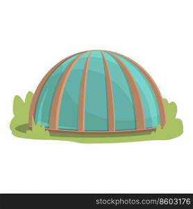 Tourism glass house icon cartoon vector. Tent c&ing. Nature travel. Tourism glass house icon cartoon vector. Tent c&ing