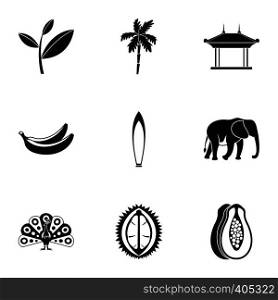 Tourism in Sri Lanka icons set. Simple illustration of 9 tourism in Sri Lanka vector icons for web. Tourism in Sri Lanka icons set, simple style