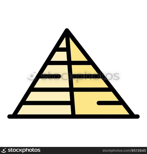 Tourism pyramid icon outline vector. Ancient egypt. Cairo landscape color flat. Tourism pyramid icon vector flat