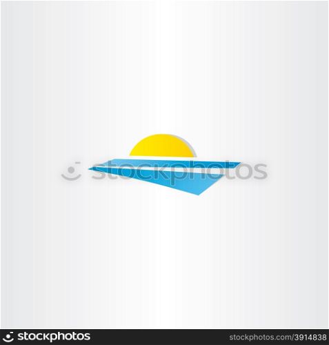 tourism summer sun water logo vector element design