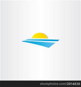 tourism summer sun water logo vector element design