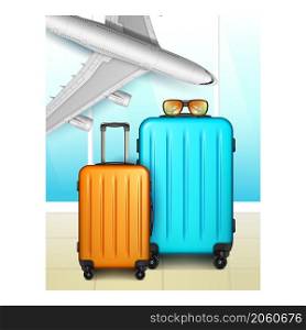 Tourism travel banner journey airplane. World design. Adventure template. vector character flat cartoon. Tourism travel banner journey airplane vector