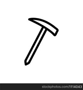 Tourist axe icon vector. A thin line sign. Isolated contour symbol illustration. Tourist axe icon vector. Isolated contour symbol illustration