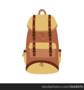 Tourist backpack sketch. Hiking item. Vector illustration