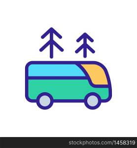 tourist bus among forest icon vector. tourist bus among forest sign. color symbol illustration. tourist bus among forest icon vector outline illustration
