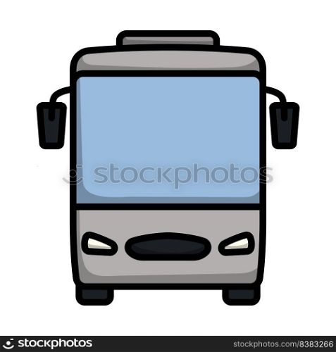 Tourist Bus Icon. Editable Bold Outline With Color Fill Design. Vector Illustration.