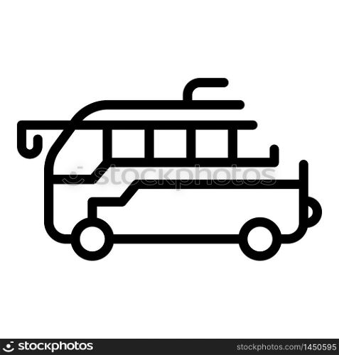 Tourist bus icon. Outline tourist bus vector icon for web design isolated on white background. Tourist bus icon, outline style
