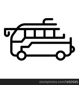 Tourist bus icon. Outline tourist bus vector icon for web design isolated on white background. Tourist bus icon, outline style