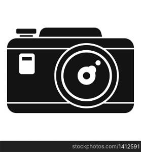 Tourist camera icon. Simple illustration of tourist camera vector icon for web design isolated on white background. Tourist camera icon, simple style