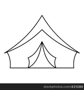 Tourist camping tent icon. Outline illustration of tourist camping tent vector icon for web. Tourist camping tent icon, outline style